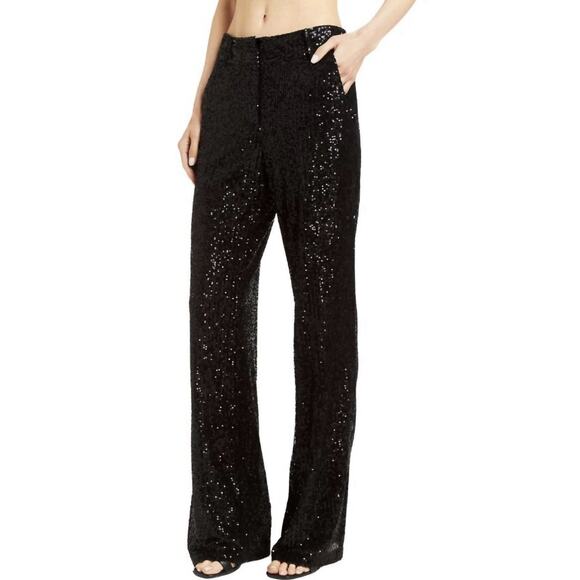 NWT By Together Black Sequin Wide Leg Pants Women’s Size Large Party Evening - Picture 1 of 6